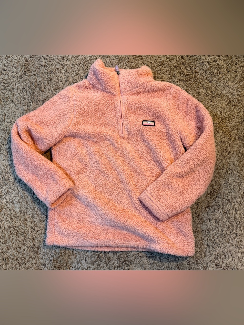 Simply Southern Pink Sherpa Quarter-Zip Jacket (small ladies)